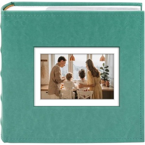 image:imagePhoto Album Hold 200 4x6 Photos with Front Window for DIY Crystal Green  Memo Writing SpaceSuede Faux Leather Picture Albums Picture Book 200 Pockets Fits 4x6 Photo Travel Wedding MemoriesCrystal Green