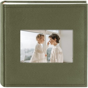 image:imagePhoto Album Hold 200 4x6 Photos with Front Window for DIY Crystal Green  Memo Writing SpaceSuede Faux Leather Picture Albums Picture Book 200 Pockets Fits 4x6 Photo Travel Wedding MemoriesGrass Green