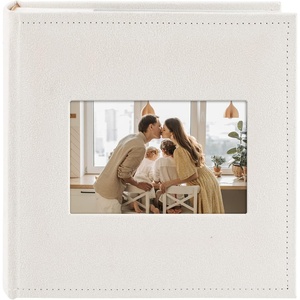 image:imagePhoto Album Hold 200 4x6 Photos with Front Window for DIY Crystal Green  Memo Writing SpaceSuede Faux Leather Picture Albums Picture Book 200 Pockets Fits 4x6 Photo Travel Wedding MemoriesCream