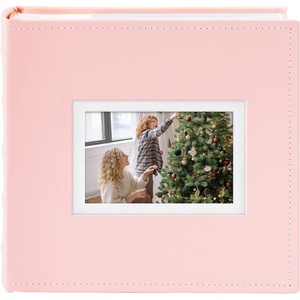 image:imagePhoto Album Hold 200 4x6 Photos with Front Window for DIY Crystal Green  Memo Writing SpaceSuede Faux Leather Picture Albums Picture Book 200 Pockets Fits 4x6 Photo Travel Wedding MemoriesPink
