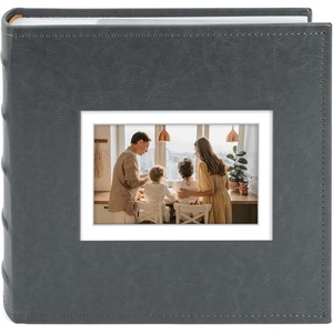 image:imagePhoto Album Hold 200 4x6 Photos with Front Window for DIY Crystal Green  Memo Writing SpaceSuede Faux Leather Picture Albums Picture Book 200 Pockets Fits 4x6 Photo Travel Wedding MemoriesGrey