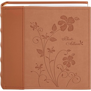 image:imagePhoto Album Hold 200 4x6 Photos with Memo Writing Space BeigeampLight Grey  Faux Leather Picture Book Fits 4x6 Photo 200 Pockets Great for Wedding Family HolidaysBrown