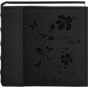 image:imagePhoto Album Hold 200 4x6 Photos with Memo Writing Space BeigeampLight Grey  Faux Leather Picture Book Fits 4x6 Photo 200 Pockets Great for Wedding Family HolidaysBlack