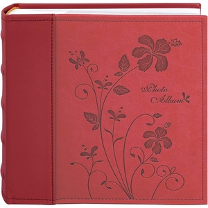 image:imagePhoto Album Hold 200 4x6 Photos with Memo Writing Space BeigeampLight Grey  Faux Leather Picture Book Fits 4x6 Photo 200 Pockets Great for Wedding Family HolidaysRed