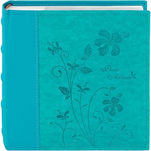 image:imagePhoto Album Hold 200 4x6 Photos with Memo Writing Space BeigeampLight Grey  Faux Leather Picture Book Fits 4x6 Photo 200 Pockets Great for Wedding Family HolidaysDark Blue  Light Blue