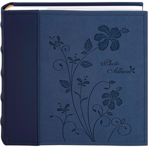 image:imagePhoto Album Hold 200 4x6 Photos with Memo Writing Space BeigeampLight Grey  Faux Leather Picture Book Fits 4x6 Photo 200 Pockets Great for Wedding Family HolidaysDark Blue