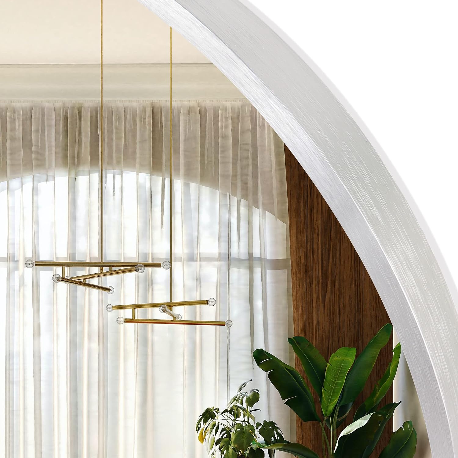 image:imageGolden State Art 20 Silver Round Mirror Circle Wall Mirror for Bathroom Living Room Bedroom Decor Vanity and More Decorative Aluminum Circular Mirrors
