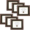 image:image11x14 Diploma Frame Blue Gold Trim Fit 85x11 with Black W Gold Double Mat  1 Pack11x14 Certificate without Mat  Soild Wood with Tempered Glass  Horizontal Or Vertical DisplayBrown