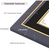 image:image11x14 Diploma Frame Blue Gold Trim Fit 85x11 with Black W Gold Double Mat  1 Pack11x14 Certificate without Mat  Soild Wood with Tempered Glass  Horizontal Or Vertical DisplayBlue