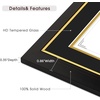 image:image11x14 Diploma Frame Blue Gold Trim Fit 85x11 with Black W Gold Double Mat  1 Pack11x14 Certificate without Mat  Soild Wood with Tempered Glass  Horizontal Or Vertical DisplayBlack