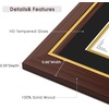 image:image11x14 Diploma Frame Blue Gold Trim Fit 85x11 with Black W Gold Double Mat  1 Pack11x14 Certificate without Mat  Soild Wood with Tempered Glass  Horizontal Or Vertical DisplayBrown