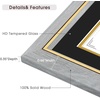 image:image11x14 Diploma Frame Blue Gold Trim Fit 85x11 with Black W Gold Double Mat  1 Pack11x14 Certificate without Mat  Soild Wood with Tempered Glass  Horizontal Or Vertical DisplayGrey