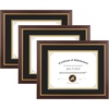 image:image11x14 Diploma Frame Blue Gold Trim Fit 85x11 with Black W Gold Double Mat  1 Pack11x14 Certificate without Mat  Soild Wood with Tempered Glass  Horizontal Or Vertical DisplayBrown