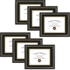image:image11x14 Diploma Frame Blue Gold Trim Fit 85x11 with Black W Gold Double Mat  1 Pack11x14 Certificate without Mat  Soild Wood with Tempered Glass  Horizontal Or Vertical DisplayBlack