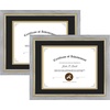 image:image11x14 Diploma Frame Blue Gold Trim Fit 85x11 with Black W Gold Double Mat  1 Pack11x14 Certificate without Mat  Soild Wood with Tempered Glass  Horizontal Or Vertical DisplayGrey