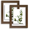image:imageGolden State Art 11x14 Floating Picture Frame Solid Wood Black2 Pack  Pressed Flower Frame Tempered Glass Front Plexiglass Backdisplay Photo 5x7 to 11x14wall mountingdual hanging orientationBrown