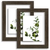 image:imageGolden State Art 11x14 Floating Picture Frame Solid Wood Black2 Pack  Pressed Flower Frame Tempered Glass Front Plexiglass Backdisplay Photo 5x7 to 11x14wall mountingdual hanging orientationDark Brown