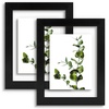 image:imageGolden State Art 11x14 Floating Picture Frame Solid Wood Black2 Pack  Pressed Flower Frame Tempered Glass Front Plexiglass Backdisplay Photo 5x7 to 11x14wall mountingdual hanging orientationBlack
