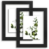 image:imageGolden State Art 11x14 Floating Picture Frame Solid Wood Black2 Pack  Pressed Flower Frame Tempered Glass Front Plexiglass Backdisplay Photo 5x7 to 11x14wall mountingdual hanging orientationBlack