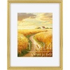 image:imageGolden State Art 11x14 Gold Rope Trim Picture Frame Real Glass  Fits 8x10 Photo With Mat Fits 11x14 Photo Without Mat White Mat Horizontal or Vertical Display Gold 1 Pack1 Pack