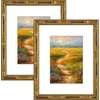 image:imageGolden State Art 11x14 Gold Vintage Bamboo Frame for 8x10 PhotoSolid Wood  Fit For 14x11 Picture Without Mat Real GlassGold 1 Pack2 Pack