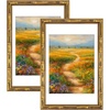 image:imageGolden State Art 11x14 Gold Vintage Bamboo Frame for 8x10 PhotoSolid Wood  Fit For 14x11 Picture Without Mat Real GlassGold 1 Pack2 Pack