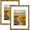 image:imageGolden State Art 11x14 Gold Vintage Bamboo Frame for 8x10 PhotoSolid Wood  Fit For 14x11 Picture Without Mat Real GlassGold 1 Pack2 Pack
