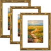 image:imageGolden State Art 11x14 Gold Vintage Bamboo Frame for 8x10 PhotoSolid Wood  Fit For 14x11 Picture Without Mat Real GlassGold 1 Pack3 Pack