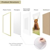 image:imageGolden State Art 11x14 Picture Frame for 8x10 Pictures PlasticPlexiglass  Fits 8x10 with MatFits 11x14 without Mat Horizontal or Vertical Display Wall Mount Display Thin Border Gold 3 PackGold