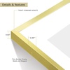 image:imageGolden State Art 11x14 Picture Frame for 8x10 Pictures PlasticPlexiglass  Fits 8x10 with MatFits 11x14 without Mat Horizontal or Vertical Display Wall Mount Display Thin Border Gold 3 PackGold