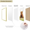 image:imageGolden State Art 11x14 Picture Frame for 8x10 Pictures PlasticPlexiglass  Fits 8x10 with MatFits 11x14 without Mat Horizontal or Vertical Display Wall Mount Display Thin Border Gold 3 PackGold