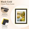 image:imageGolden State Art 14x18 Gold Picture Frame Mat For 11x14 Solid WoodGlass  Fits 11x14 with Mat or 14x18 Without Mat Horizontal or Vertical Wall Mount PhotoBlack Gold1 Pack1 Pack