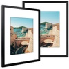 image:imageGolden State Art 16X20 Poster Frame with White Mat for 11X14Black1 Pack  Thin Border Solid Wood Frame with Plexiglass  Wall Display with Included Hanging Hardware Black 1 Pack2 Pack