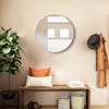 image:imageGolden State Art 20 Silver Round Mirror Circle Wall Mirror for Bathroom Living Room Bedroom Decor Vanity and More Decorative Aluminum Circular Mirrors