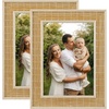 image:imageGolden State Art 4x6 Bamboo Woven Picture Frame Boho Real Glass  Fits 4x6 Photos Natural Bamboo Design Tabletop DisplayWall MountHorizontal or Vertical Display RusticUnique1 Pack2 Pack