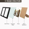 image:imageGolden State Art 4x6 Double Picture Frame Displays Two 4x6 Photos Brown  Solid Wood  Real Glass For Tabletop Or Wall Mounting Brown 1 PackBlack