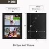 image:imageGolden State Art 4x6 Double Picture Frame Displays Two 4x6 Photos Brown  Solid Wood  Real Glass For Tabletop Or Wall Mounting Brown 1 PackBlack