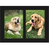 image:imageGolden State Art 4x6 Double Picture Frame Displays Two 4x6 Photos Brown  Solid Wood  Real Glass For Tabletop Or Wall Mounting Brown 1 PackBlack