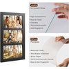 image:imageGolden State Art 4x6 Double Picture Frame Displays Two 4x6 Photos Brown  Solid Wood  Real Glass For Tabletop Or Wall Mounting Brown 1 PackBlack