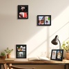image:imageGolden State Art 4x6 Double Picture Frame Displays Two 4x6 Photos Brown  Solid Wood  Real Glass For Tabletop Or Wall Mounting Brown 1 PackBlack