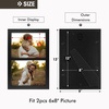 image:imageGolden State Art 4x6 Double Picture Frame Displays Two 4x6 Photos Brown  Solid Wood  Real Glass For Tabletop Or Wall Mounting Brown 1 PackBlack