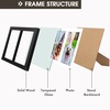 image:imageGolden State Art 4x6 Double Picture Frame Displays Two 4x6 Photos Brown  Solid Wood  Real Glass For Tabletop Or Wall Mounting Brown 1 PackBlack