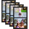 image:imageGolden State Art 4x6 Double Picture Frame Displays Two 4x6 Photos Brown  Solid Wood  Real Glass For Tabletop Or Wall Mounting Brown 1 PackBlack