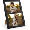 image:imageGolden State Art 4x6 Double Picture Frame Displays Two 4x6 Photos Brown  Solid Wood  Real Glass For Tabletop Or Wall Mounting Brown 1 PackBlack