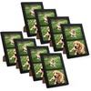 image:imageGolden State Art 4x6 Double Picture Frame Displays Two 4x6 Photos Brown  Solid Wood  Real Glass For Tabletop Or Wall Mounting Brown 1 PackBlack