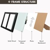 image:imageGolden State Art 4x6 Double Picture Frame Displays Two 4x6 Photos Brown  Solid Wood  Real Glass For Tabletop Or Wall Mounting Brown 1 PackBlack