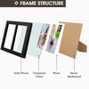 image:imageGolden State Art 4x6 Double Picture Frame Displays Two 4x6 Photos Brown  Solid Wood  Real Glass For Tabletop Or Wall Mounting Brown 1 PackBlack