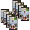 image:imageGolden State Art 4x6 Double Picture Frame Displays Two 4x6 Photos Brown  Solid Wood  Real Glass For Tabletop Or Wall Mounting Brown 1 PackBlack