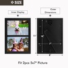 image:imageGolden State Art 4x6 Double Picture Frame Displays Two 4x6 Photos Brown  Solid Wood  Real Glass For Tabletop Or Wall Mounting Brown 1 PackBlack