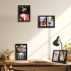 image:imageGolden State Art 4x6 Double Picture Frame Displays Two 4x6 Photos Brown  Solid Wood  Real Glass For Tabletop Or Wall Mounting Brown 1 PackBlack